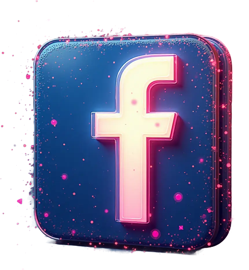 Facebook Logo with Glowing Effects