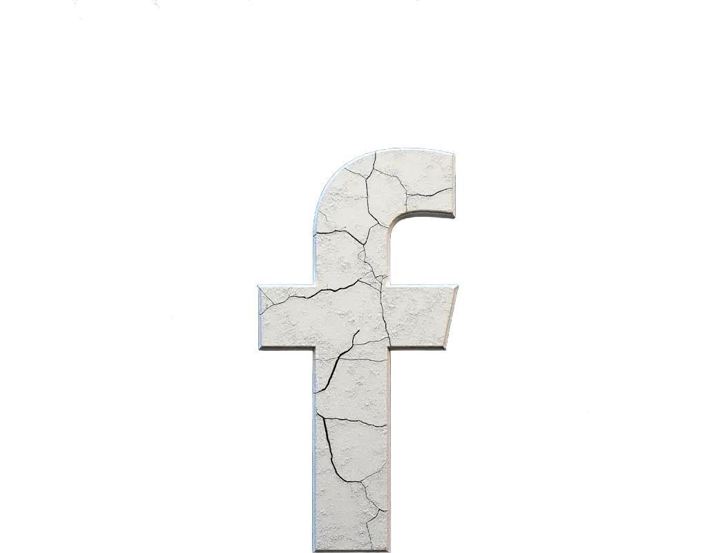 Cracked Facebook Logo