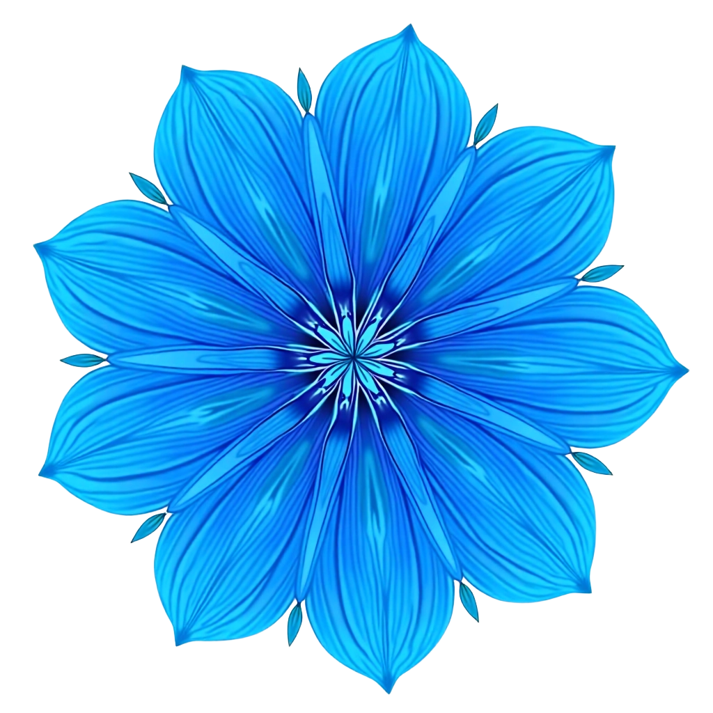 Blue Floral Emblem