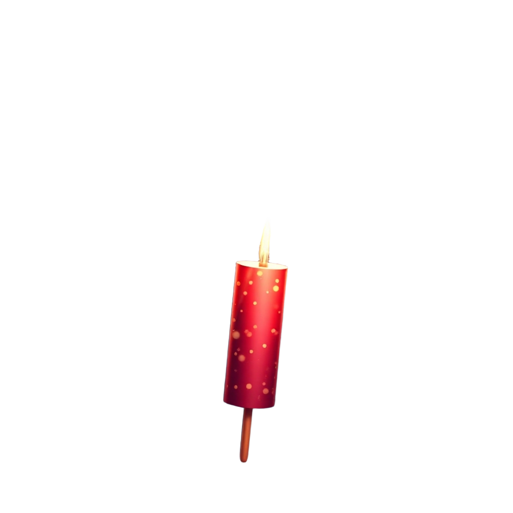 Red Candle with Gold Dots