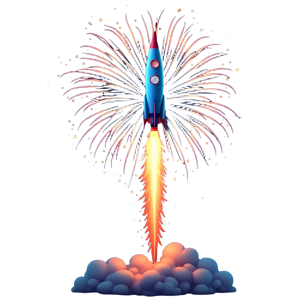 Rocket Launch and Fireworks