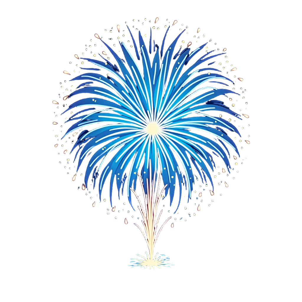 Blue Firework Display