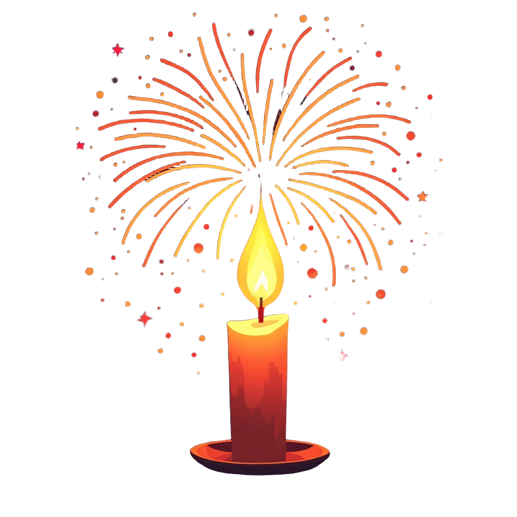 Candle and Fireworks Celebration