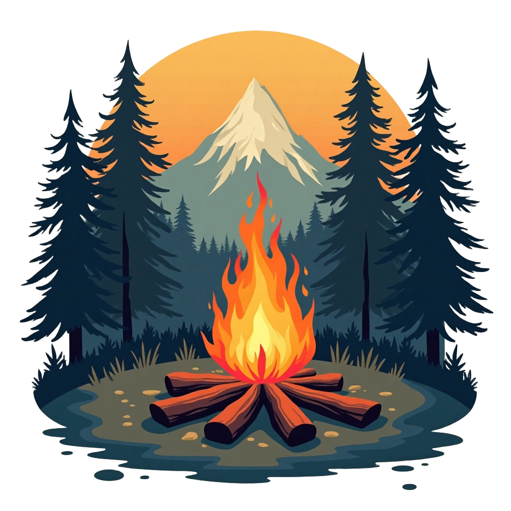 Campfire in the Mountains