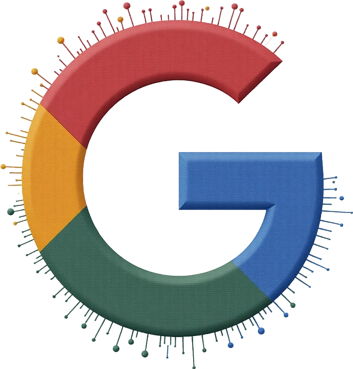 Google Logo with Abstract Elements