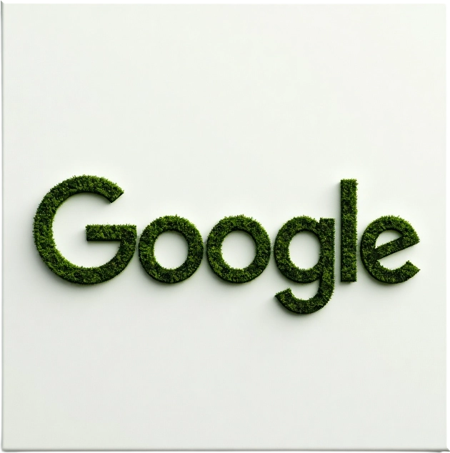 Google Logo with Grass Texture