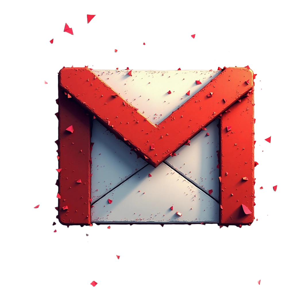 Gmail Icon with Shattered Effect