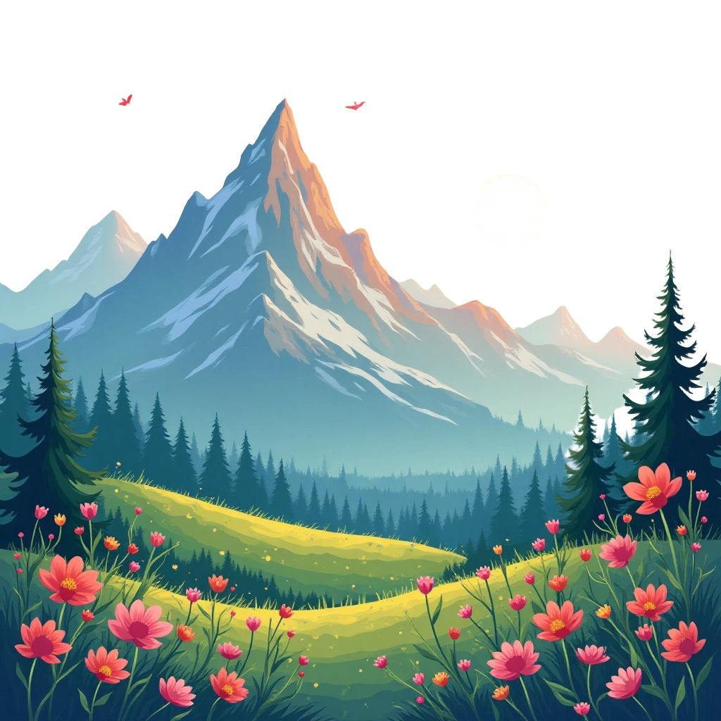 Moonlit Mountain Meadow