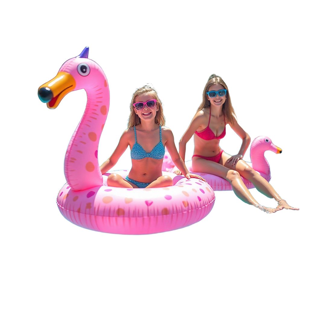 Summer Fun on Inflatable Swans