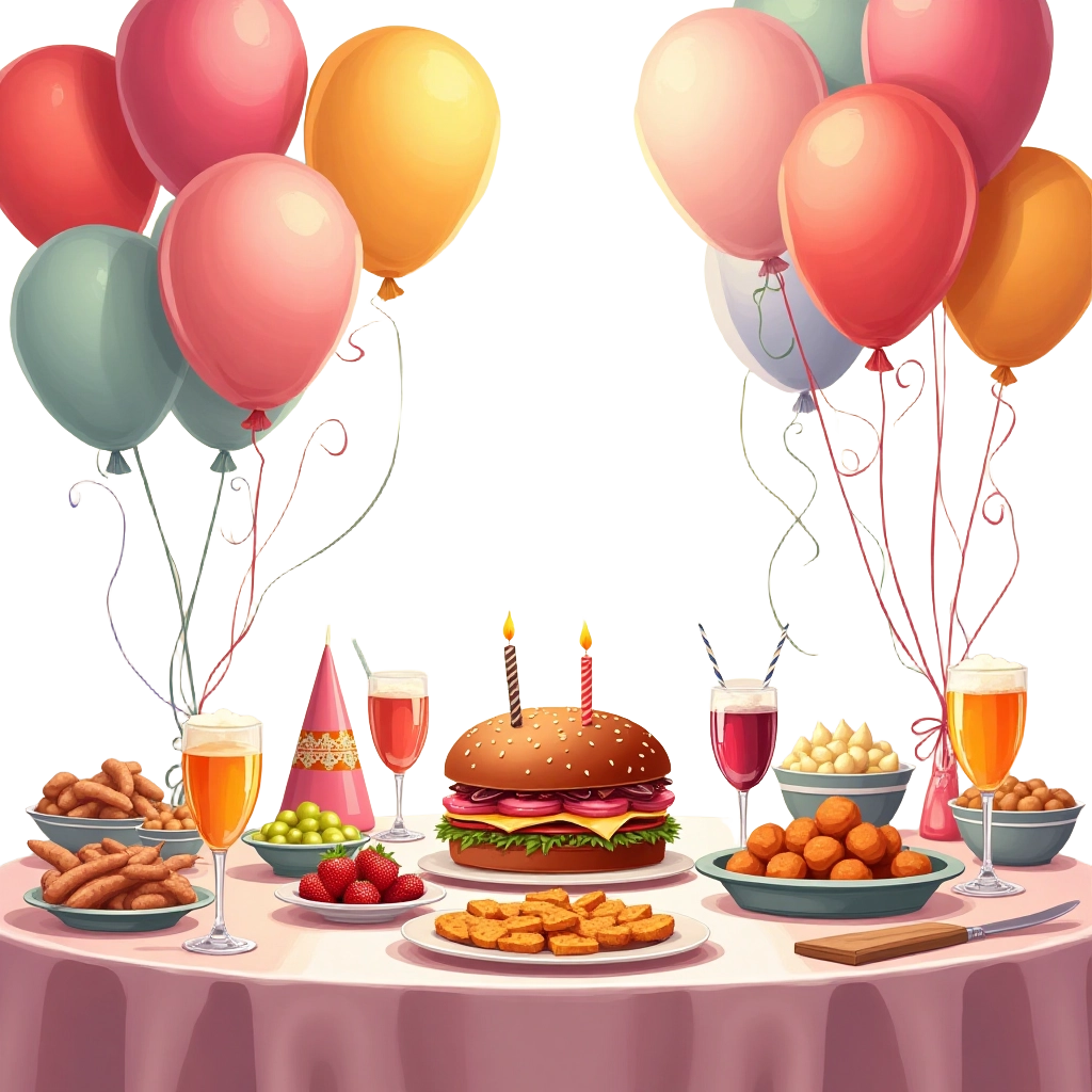 Birthday Celebration with Fast Food