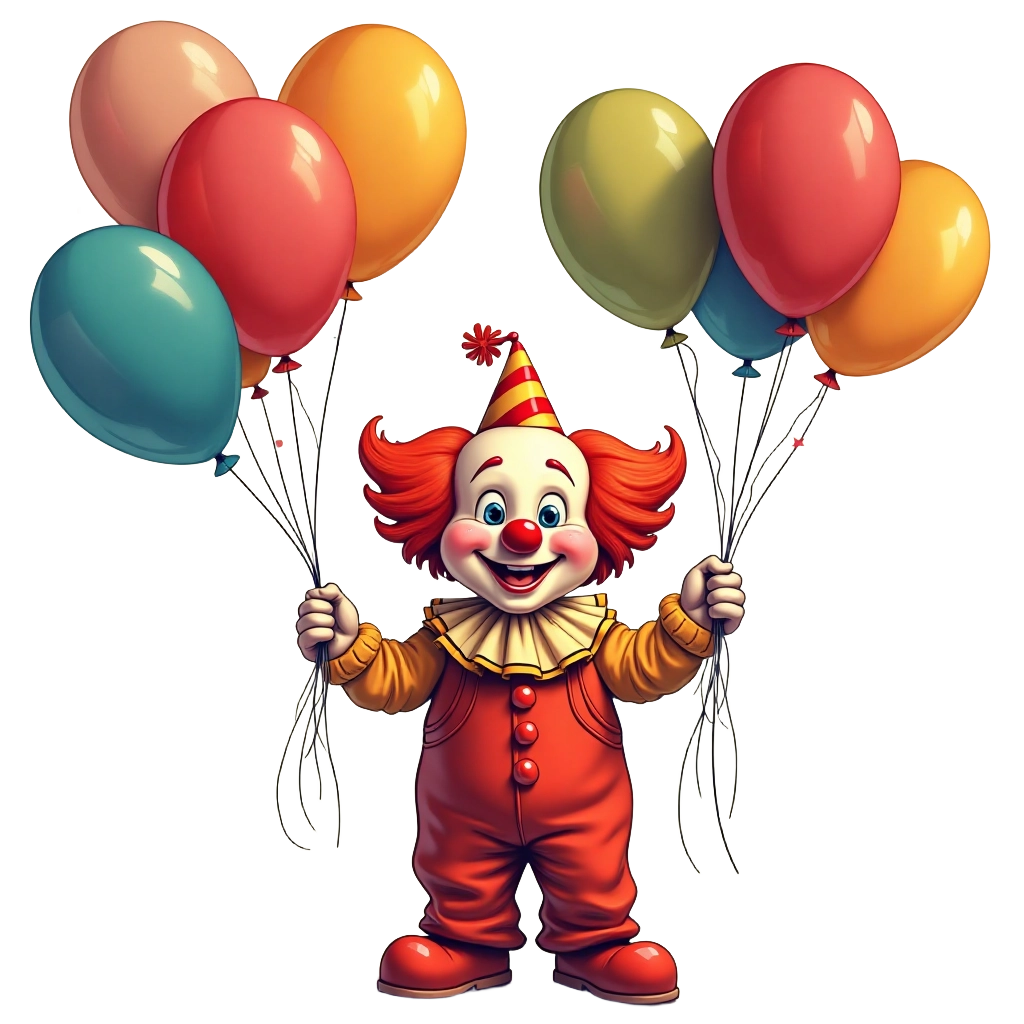 Joyful Clown with Balloons