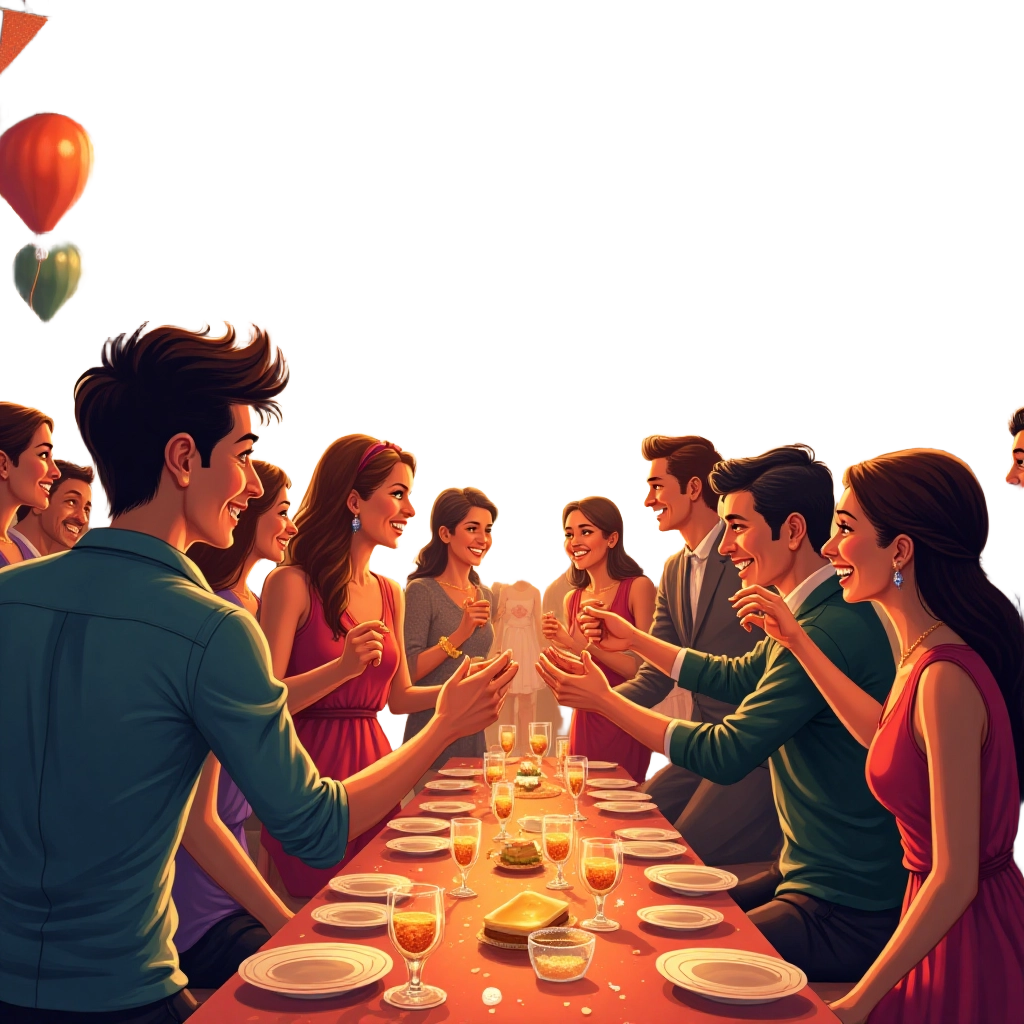 Celebratory Toast at a Dinner Party