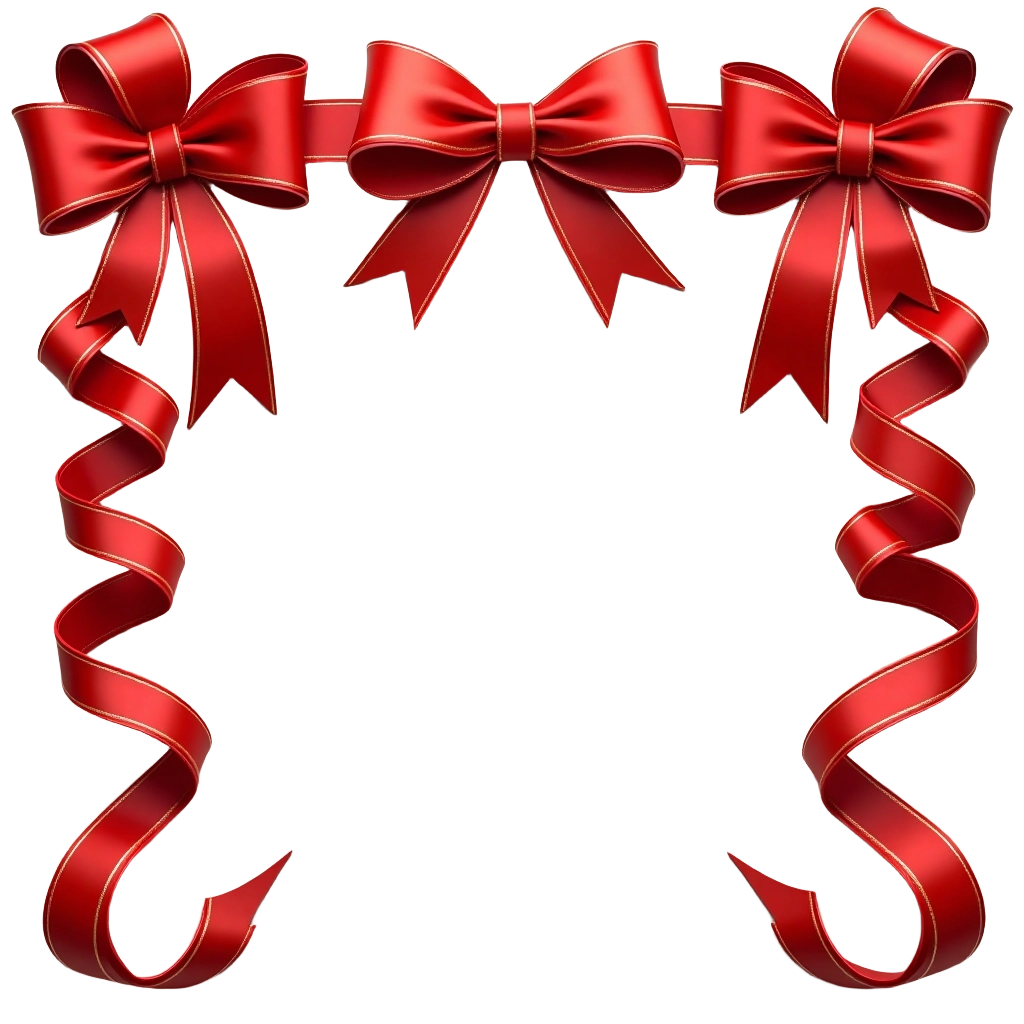 Festive Red Ribbon Frame