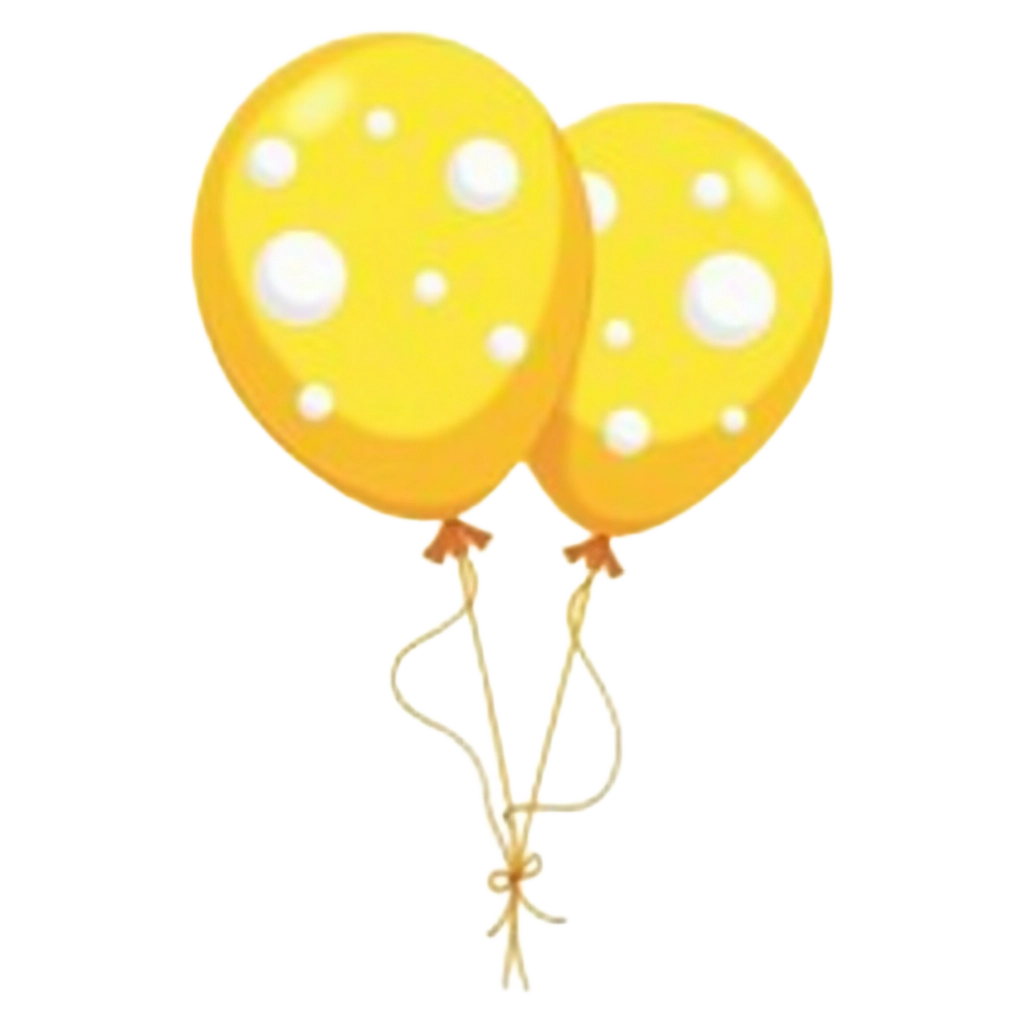 Yellow Balloons with White Dots