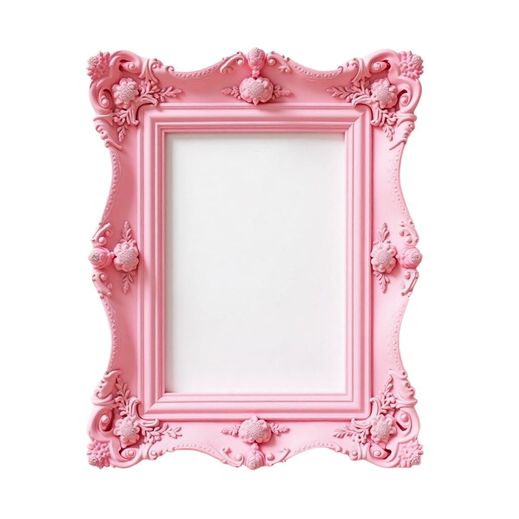 Elegant Pink Ornate Frame