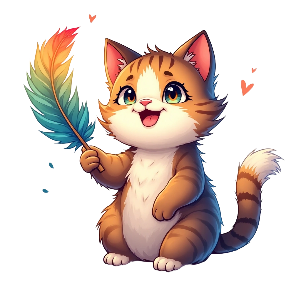 Rainbow Feather Kitten