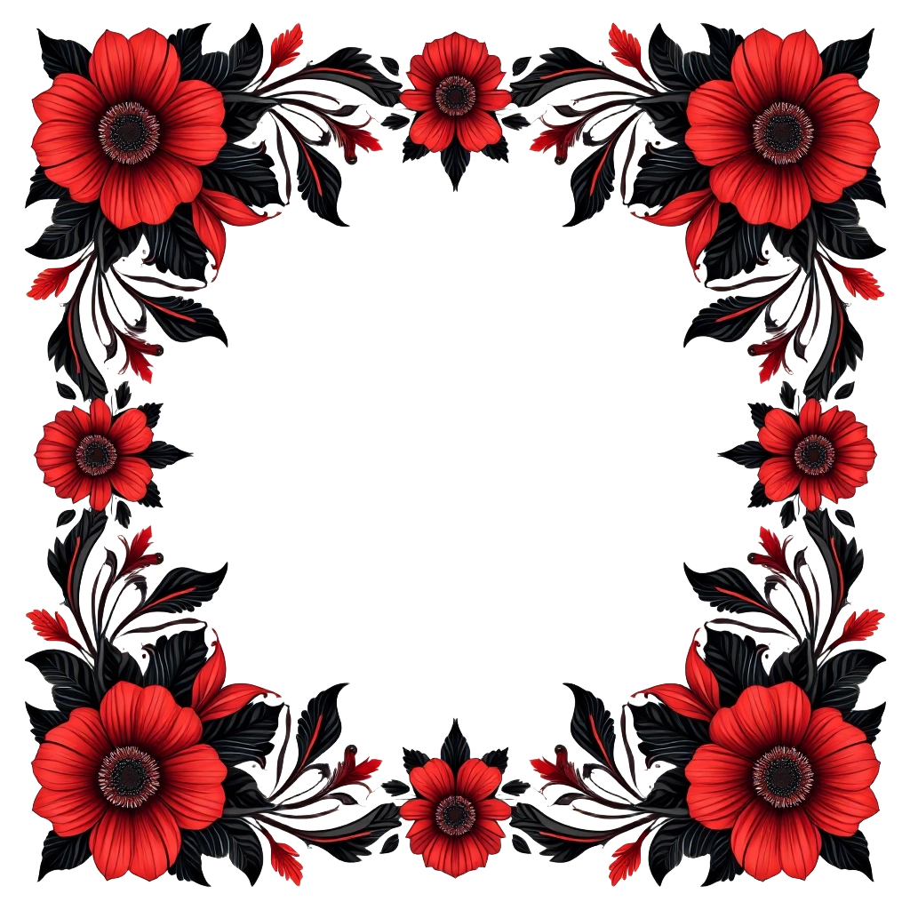 Red Floral Frame