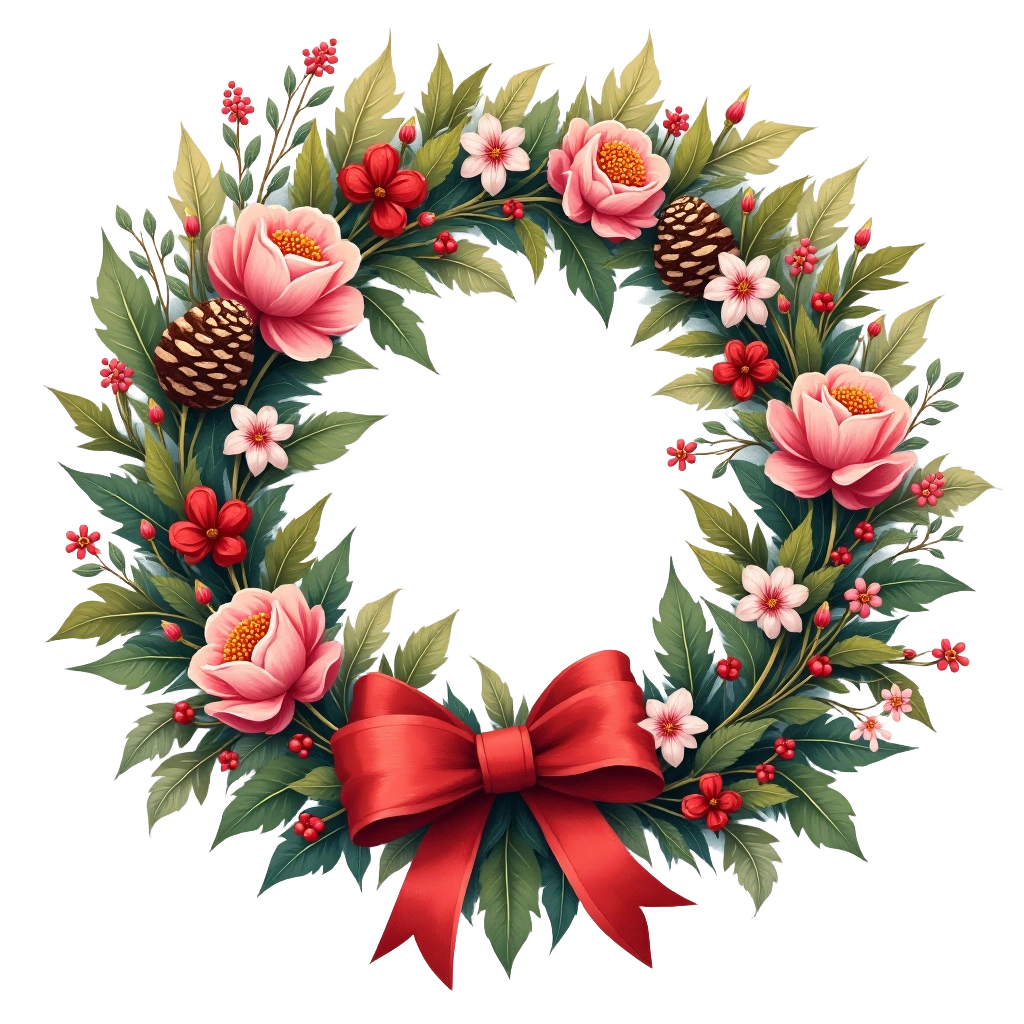 Festive Floral Wreath