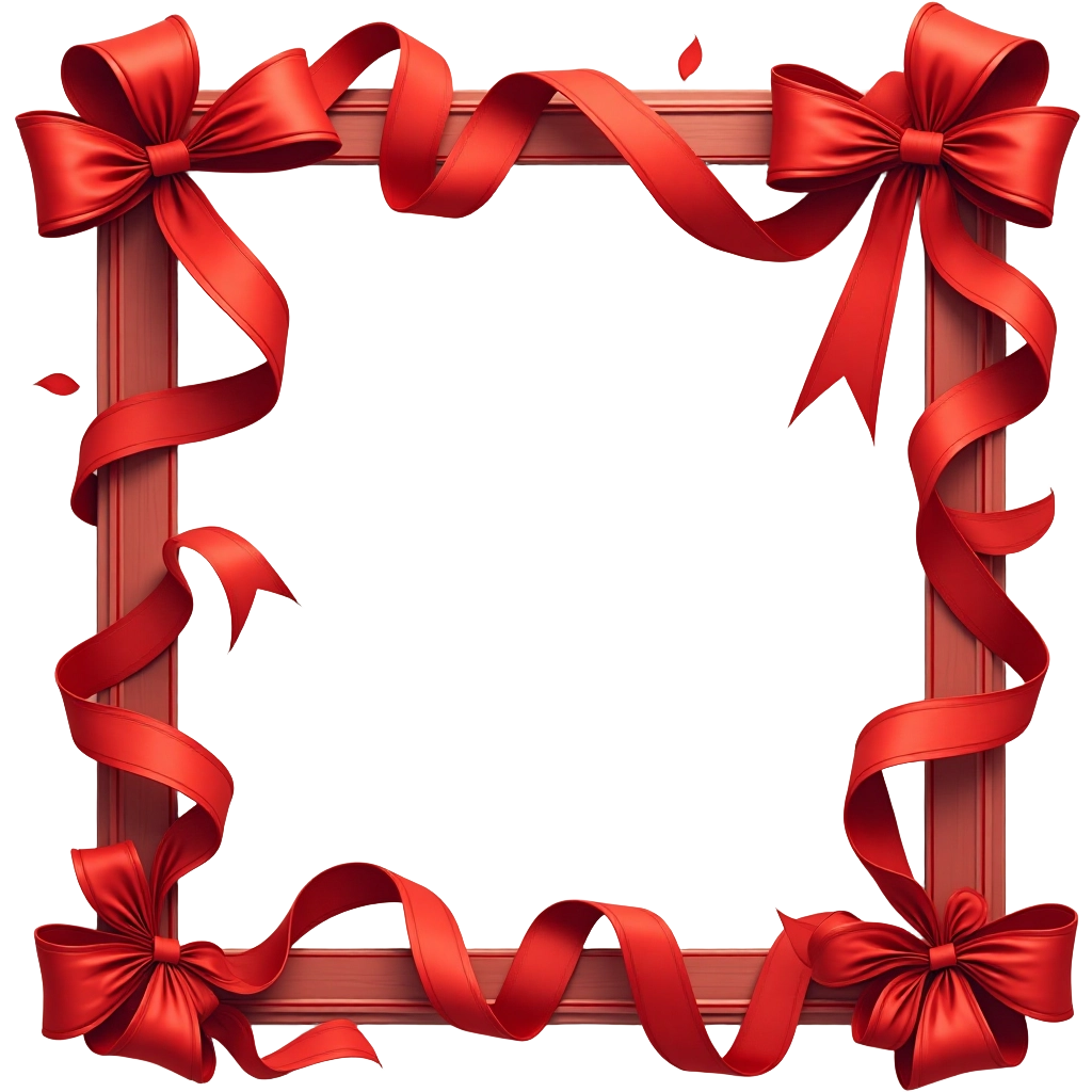 Festive Red Ribbon Frame