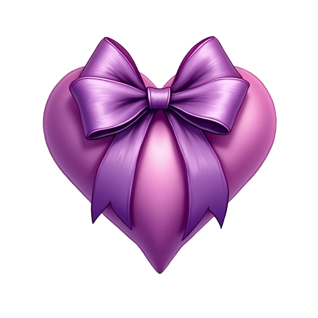 Purple Heart with Bow