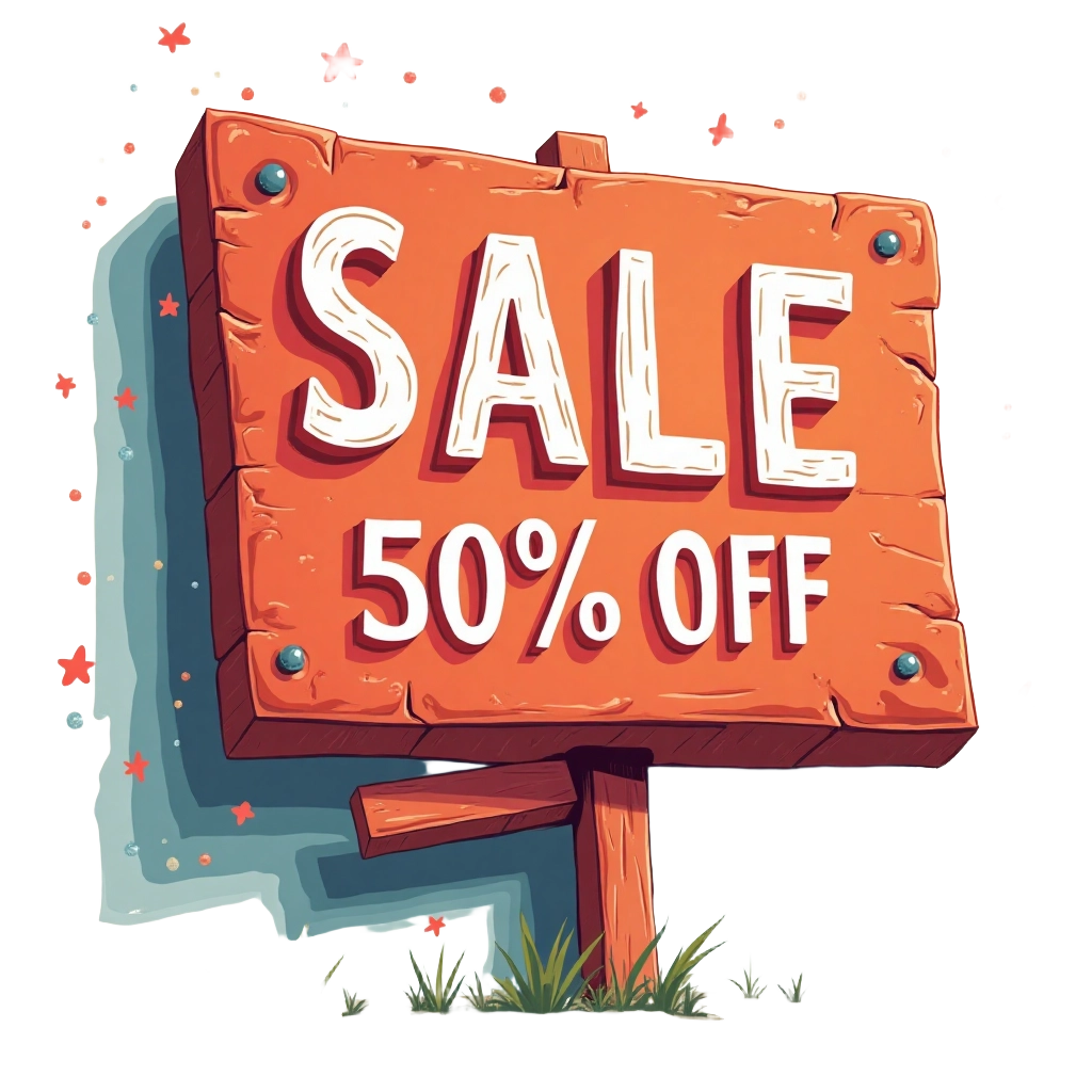 50% Off Sale Sign