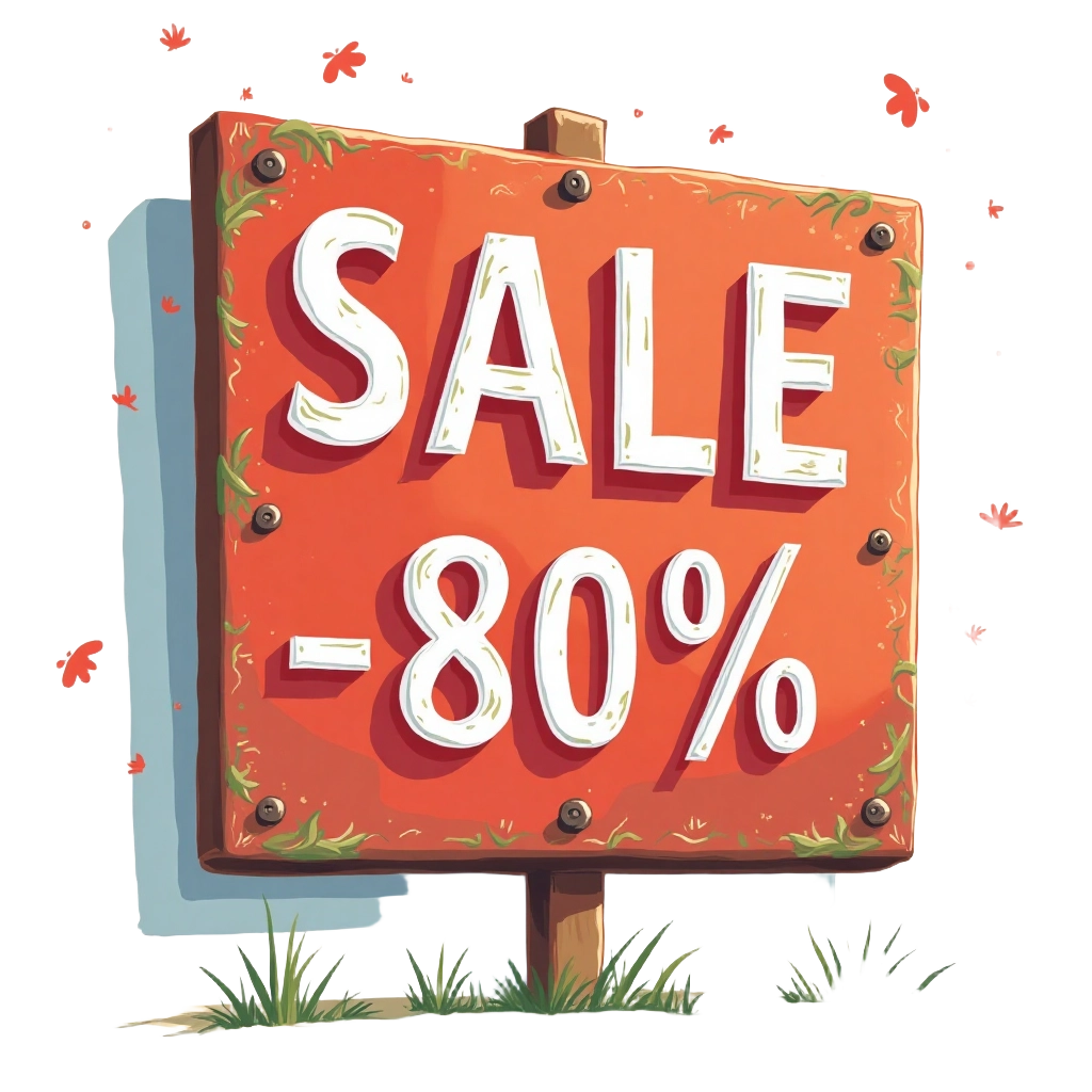 80% Off Sale Sign