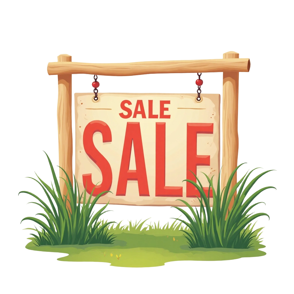 Sale Sign on Grass