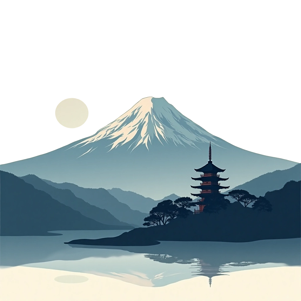 Moonlit Mount Fuji