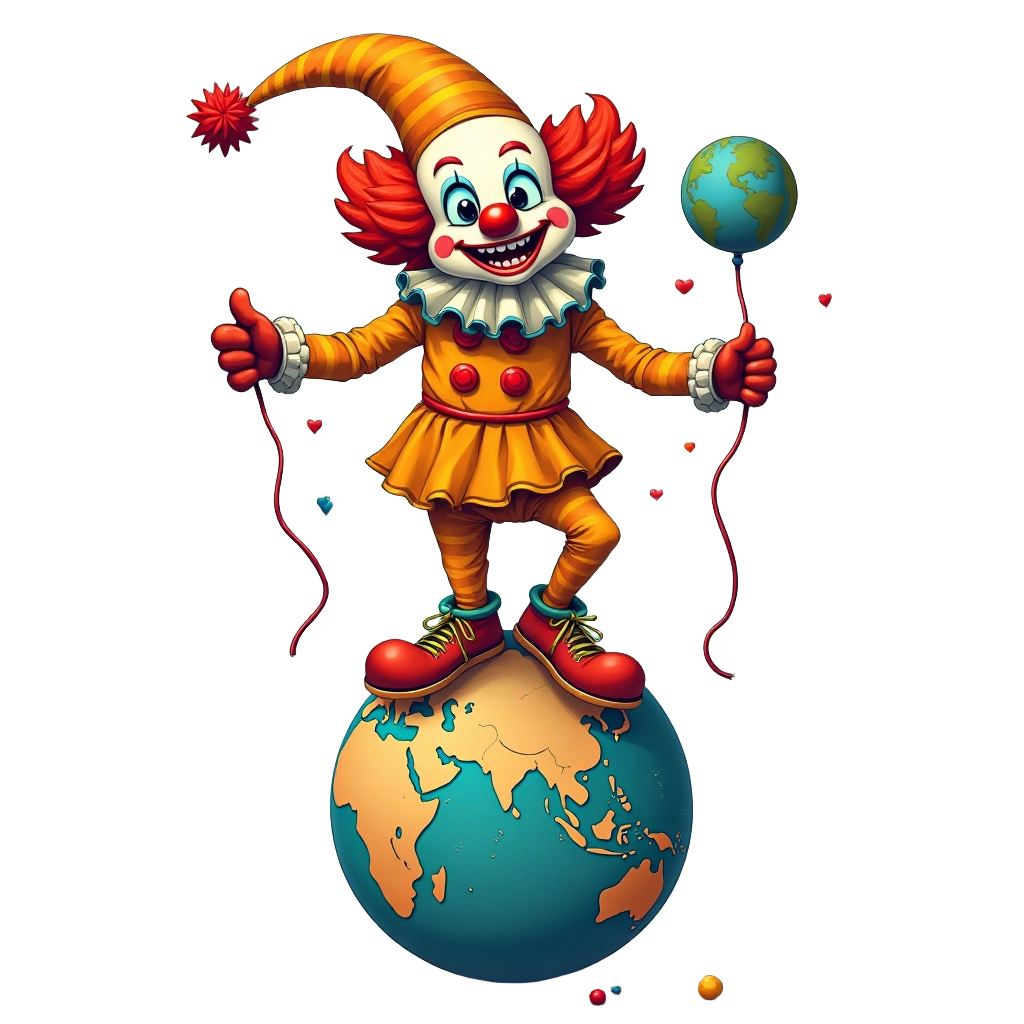 Clown Balancing on the Globe