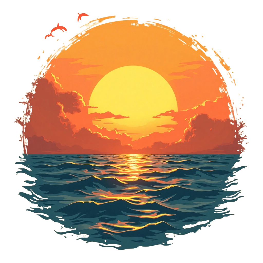 Sunset Over the Ocean