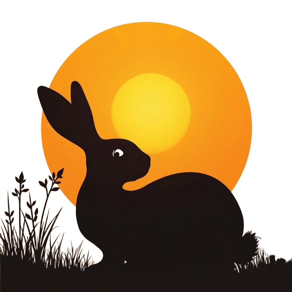 Silhouette of a Rabbit at Sunset