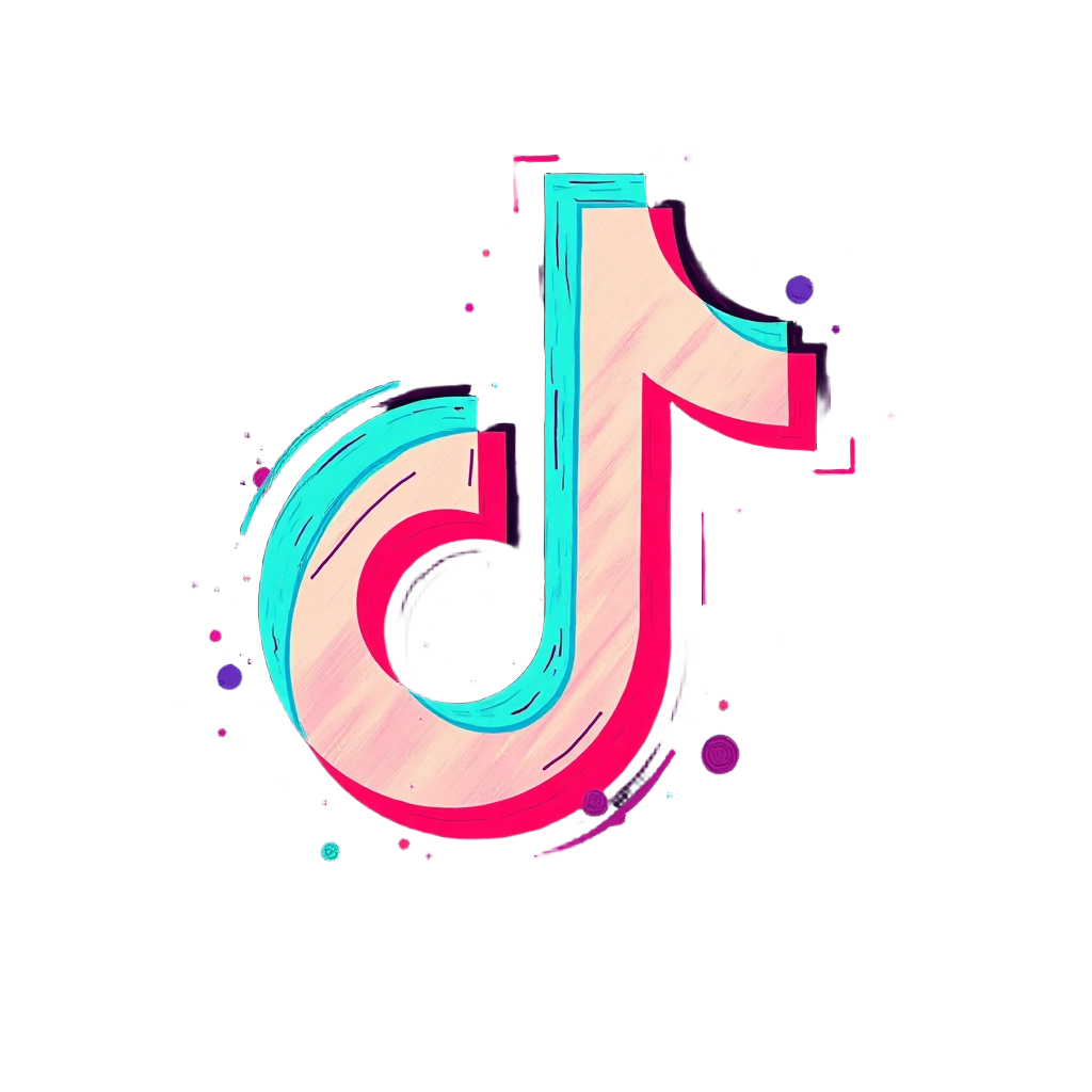 TikTok Logo with Glitch Effect