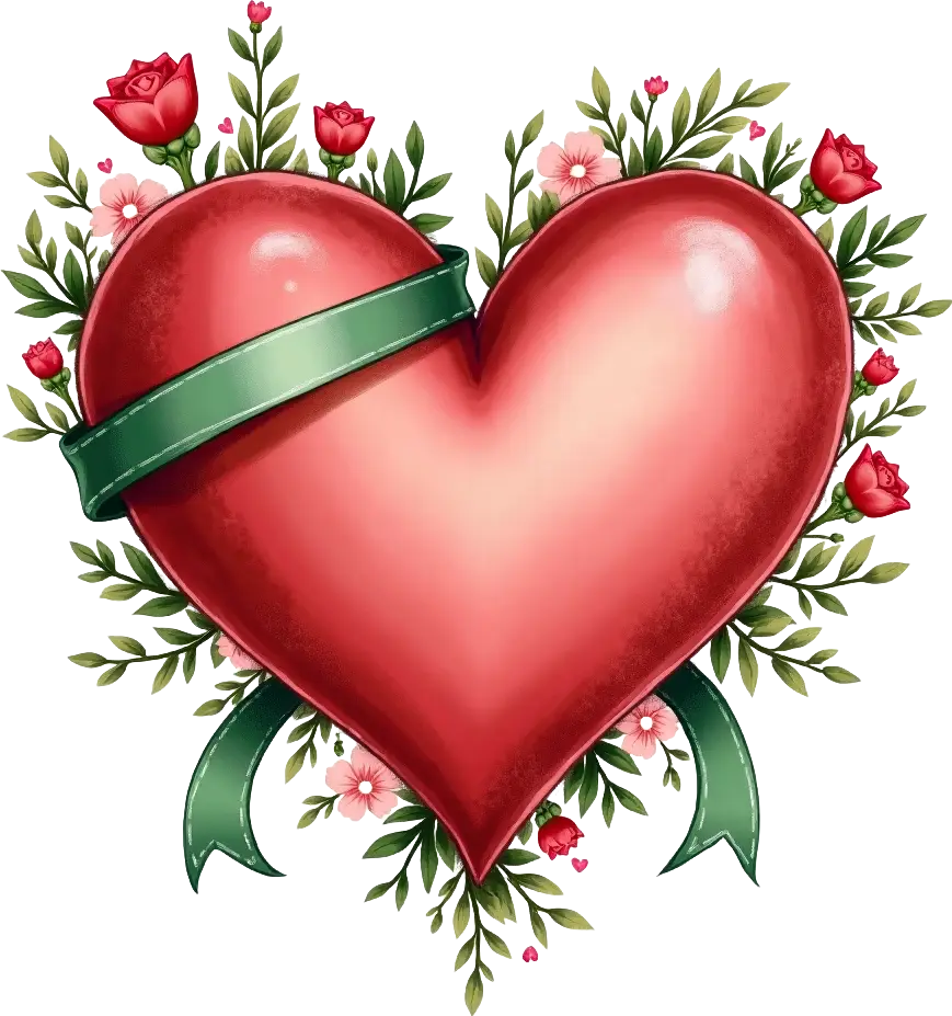 Heart with Floral Wreath