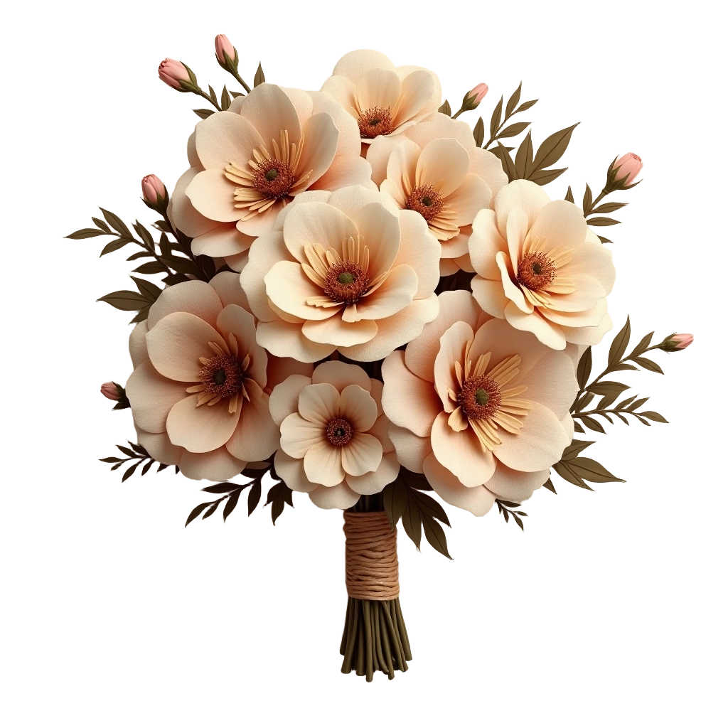 Elegant Peach Flower Bouquet