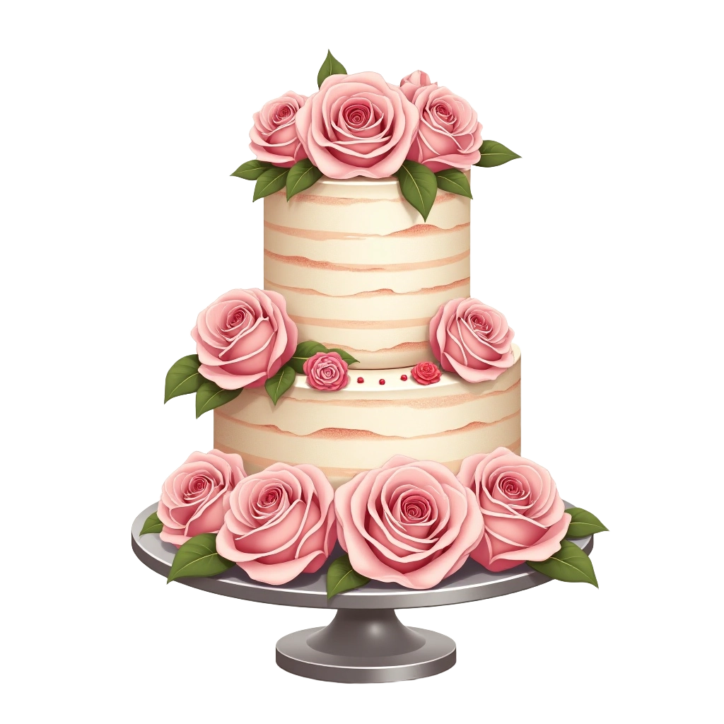 Elegant Rose Wedding Cake