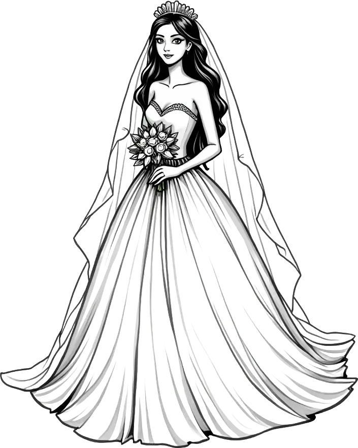 Elegant Bride in Monochrome