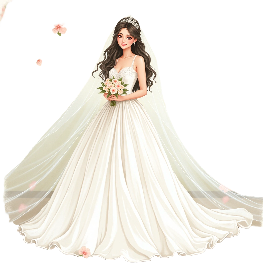 Elegant Bride in White Gown