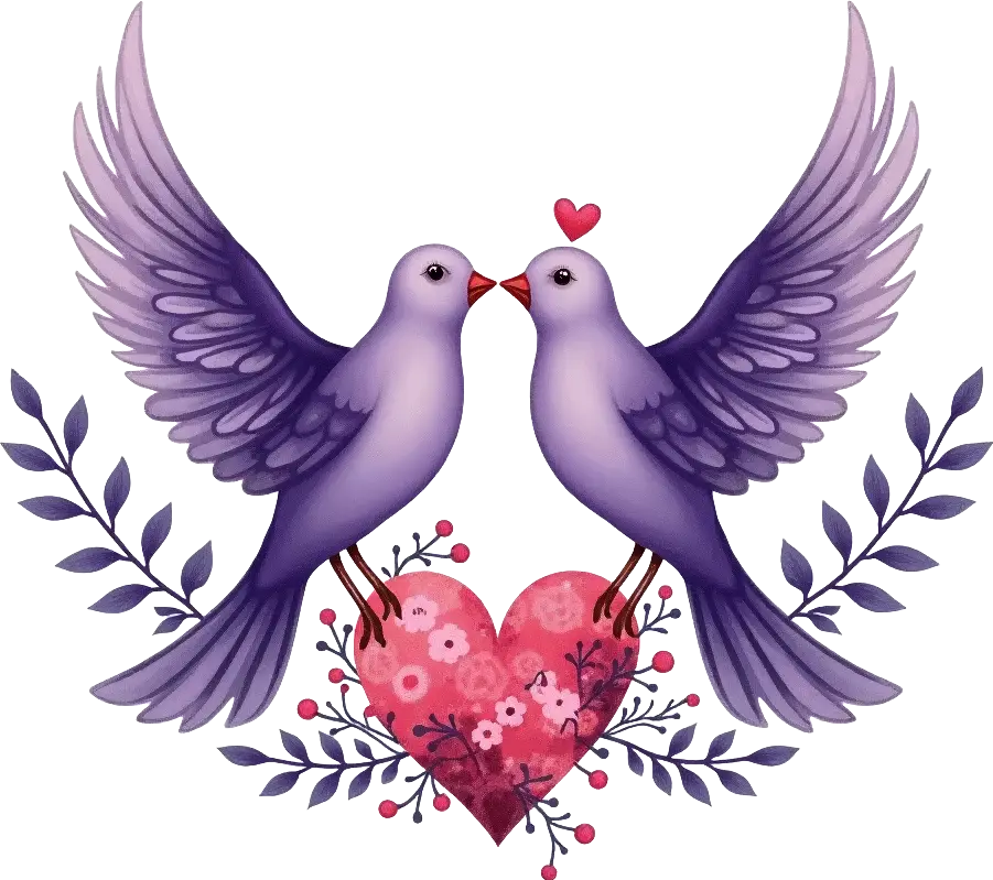 Loving Doves with Heart