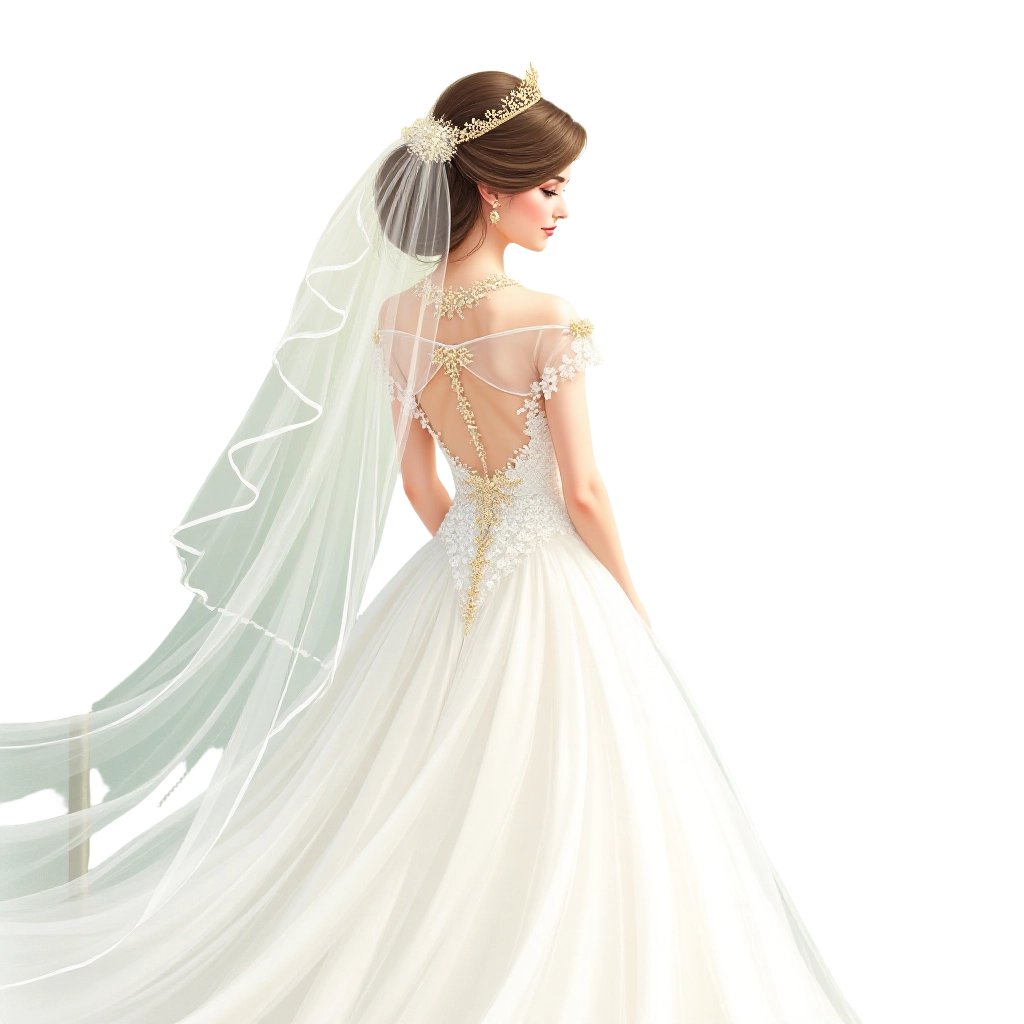 Elegant Bride in White Gown