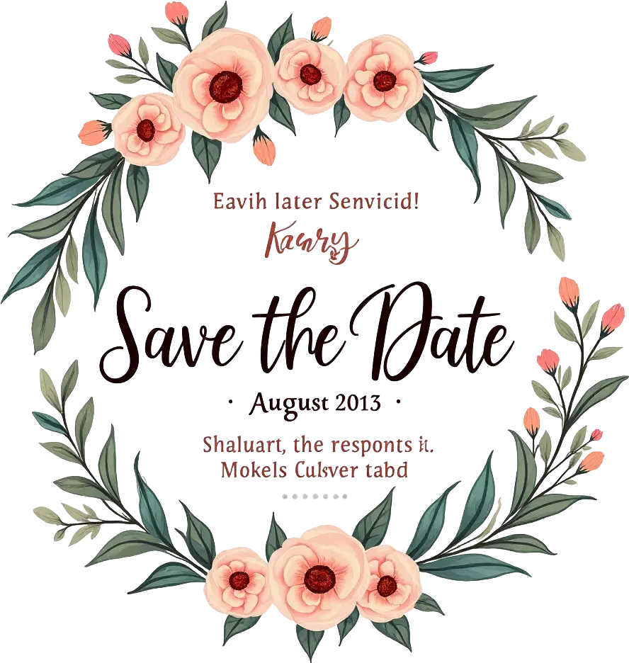 Romantic Floral Save the Date Invitation