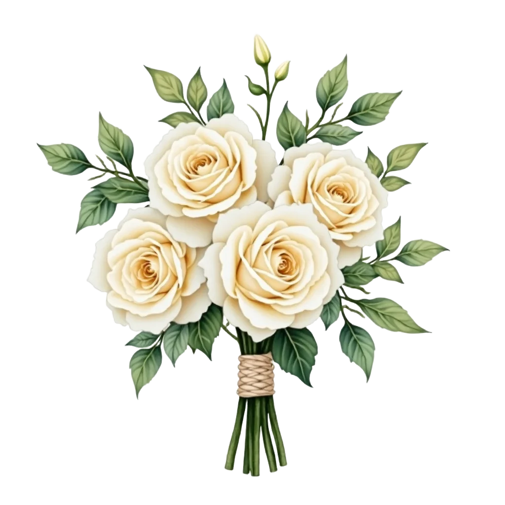 Elegant White Rose Bouquet