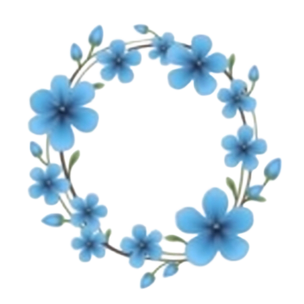 Blue Floral Wreath