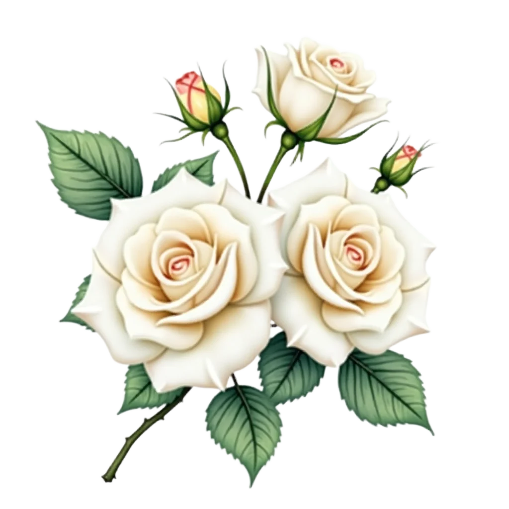 Elegant White Roses