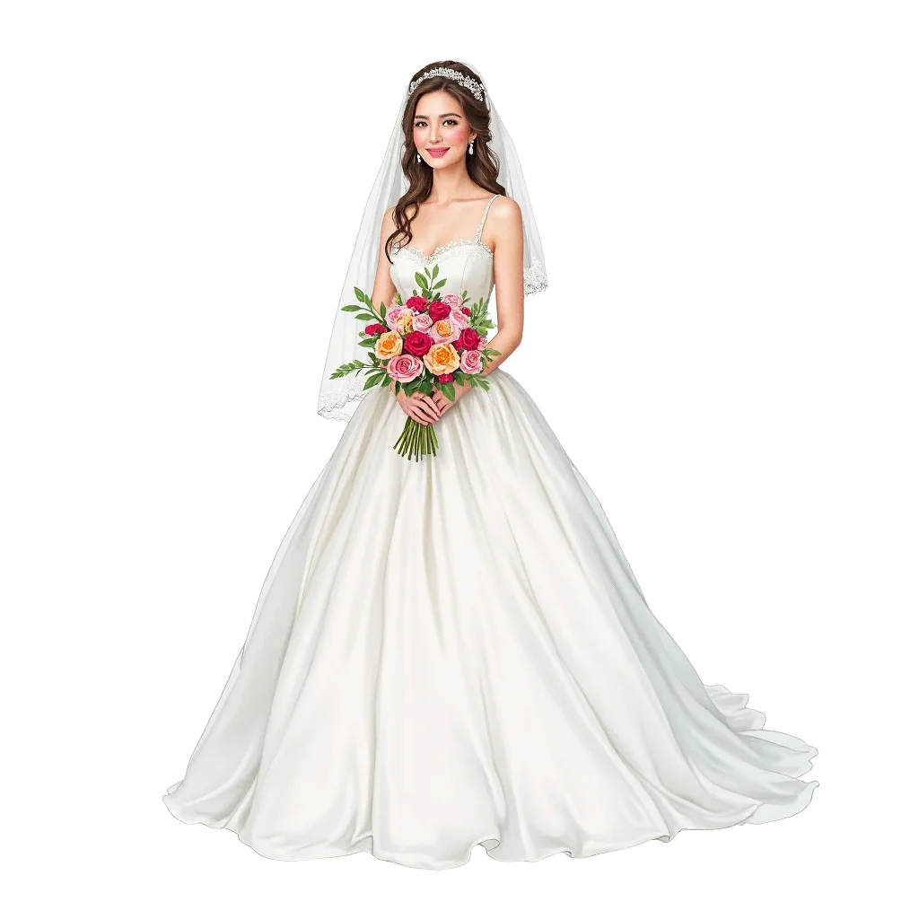 Elegant Bride in White Gown