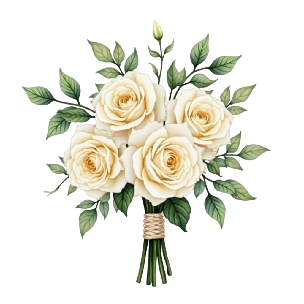 Elegant White Rose Bouquet