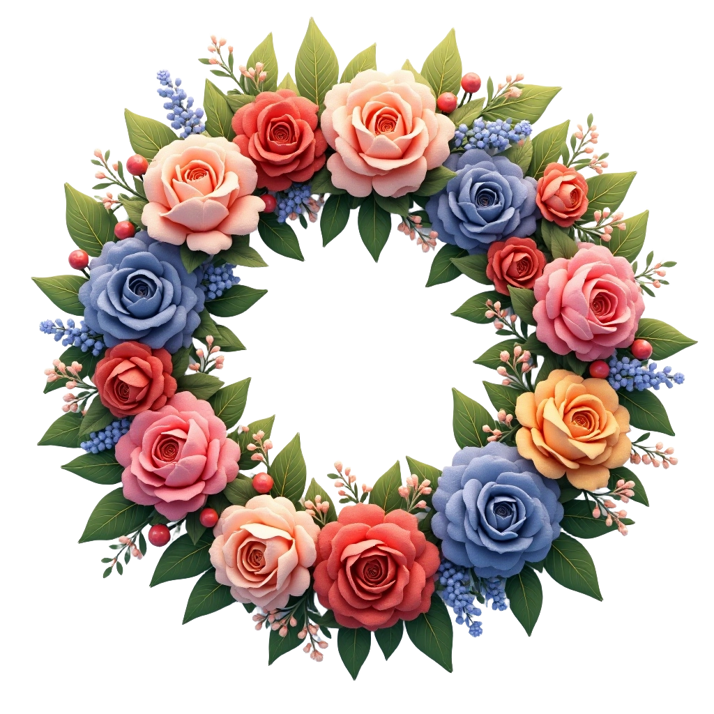 Colorful Rose Wreath