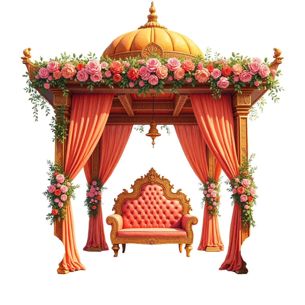 Royal Canopy with Floral Decorations