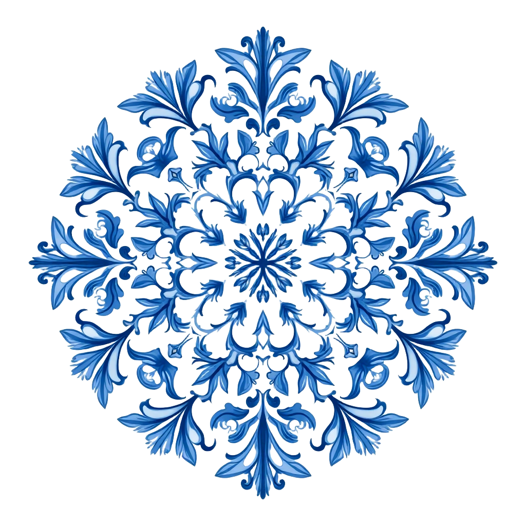 Blue Floral Mandala