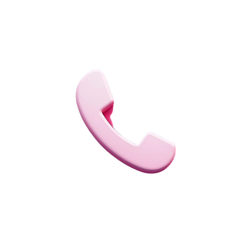 Pink Telephone Receiver Icon