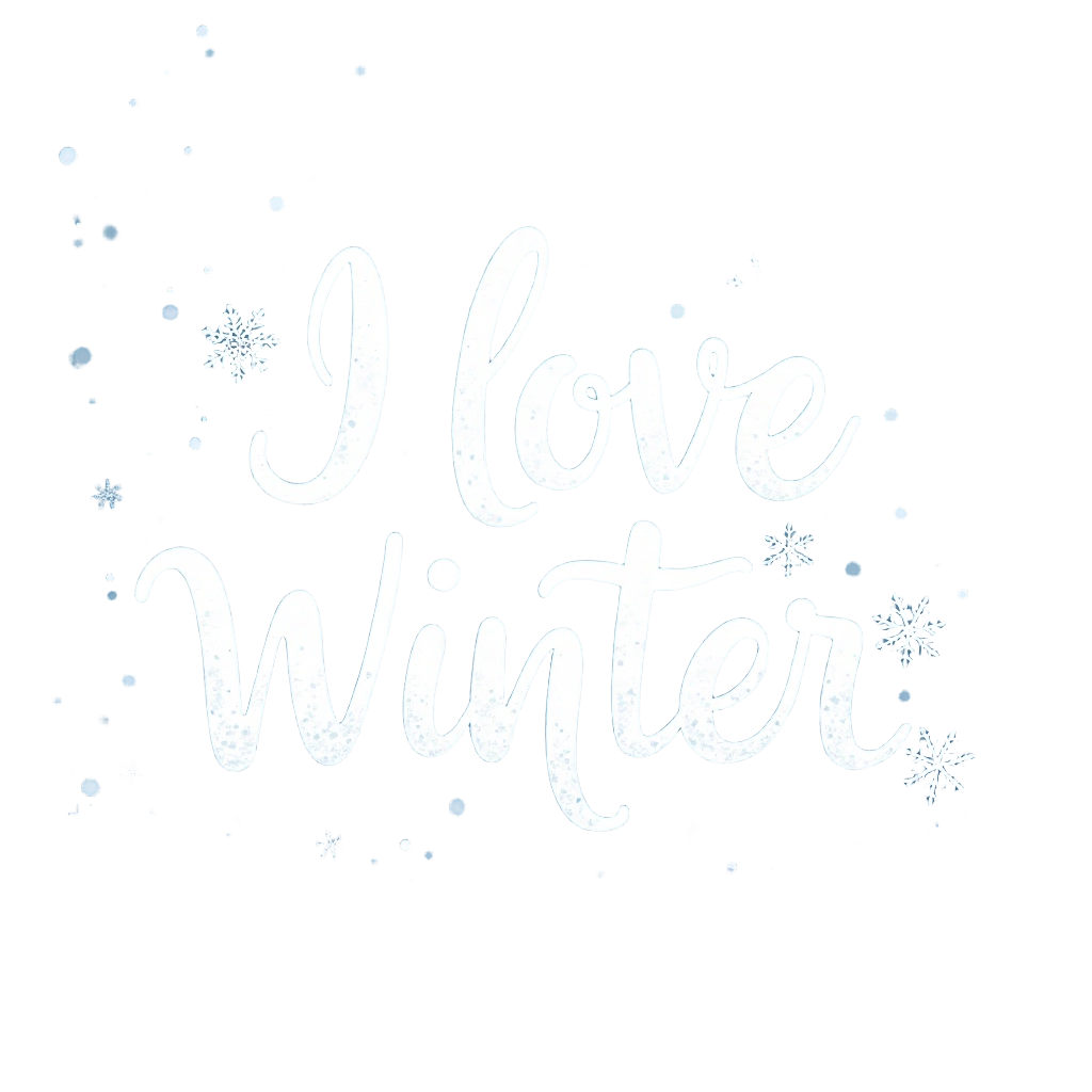 I Love Winter Text Design